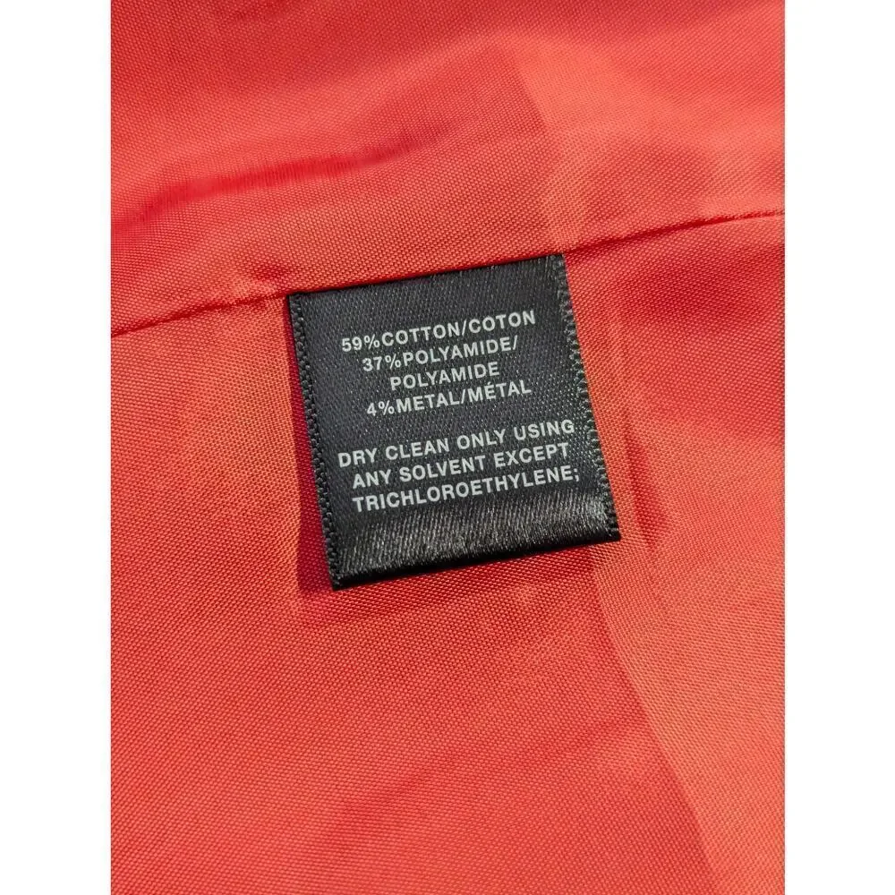 Lafayette 148 Jacket Woman's 6 Orange Double Zipper Lined‎ Bright Outdoors